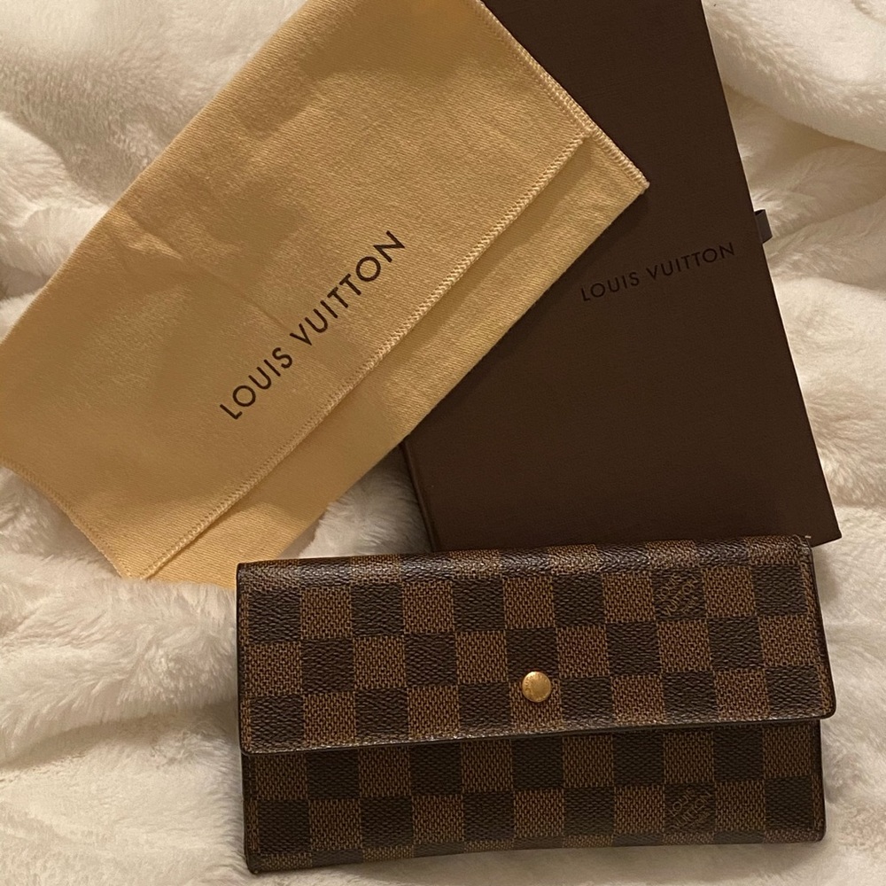 Louis Vuitton long wallet / Damier Ebene